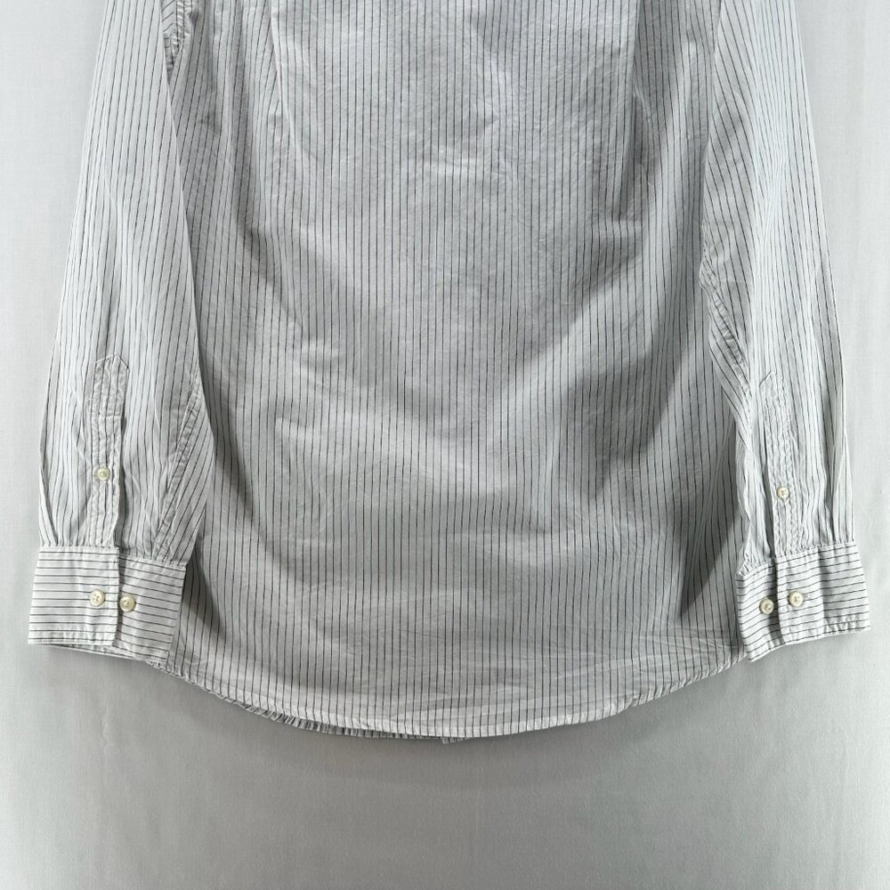 Sonoma Life+Style Shirt Mens S Casual Poplin Button Up Long Sleeve Striped White - Picture 6 of 12